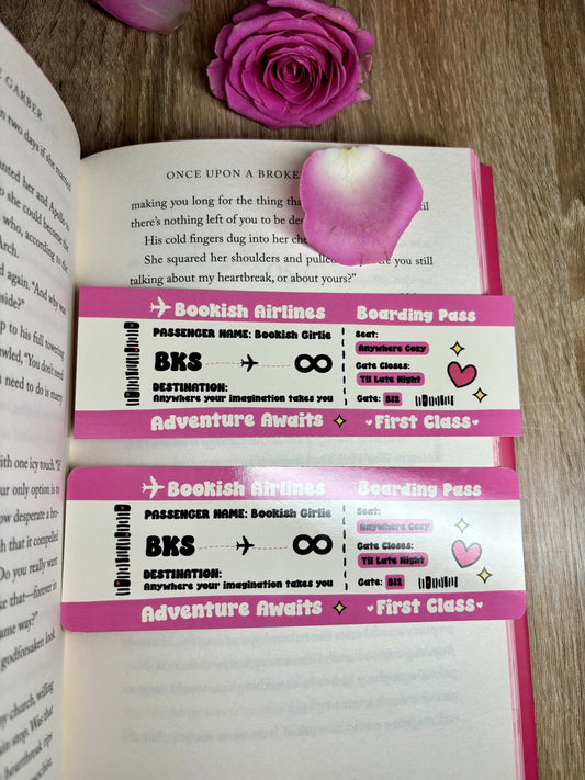 Bookish Airlines Bookish Girlie Boarding Pass Bookmark