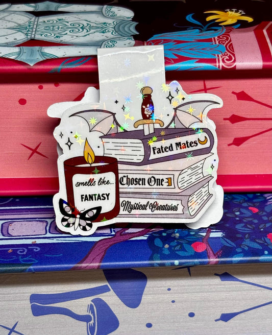 Mini Smells Like Fantasy Book Stack Magnetic Bookmark