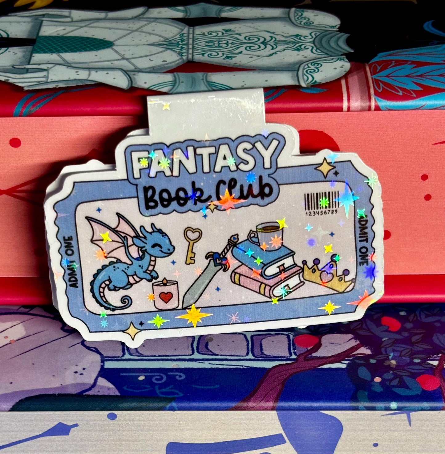 Mini Fantasy Book Club Ticket Magnetic Bookmark
