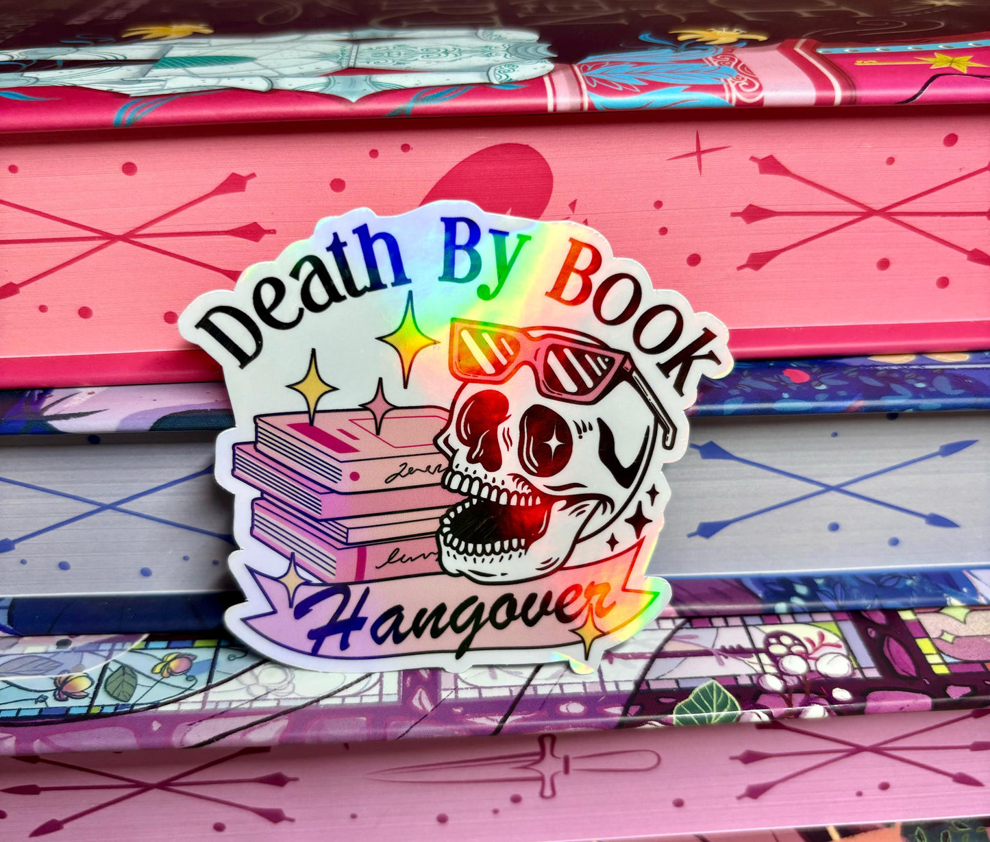 Death By Book Hangover Sticker