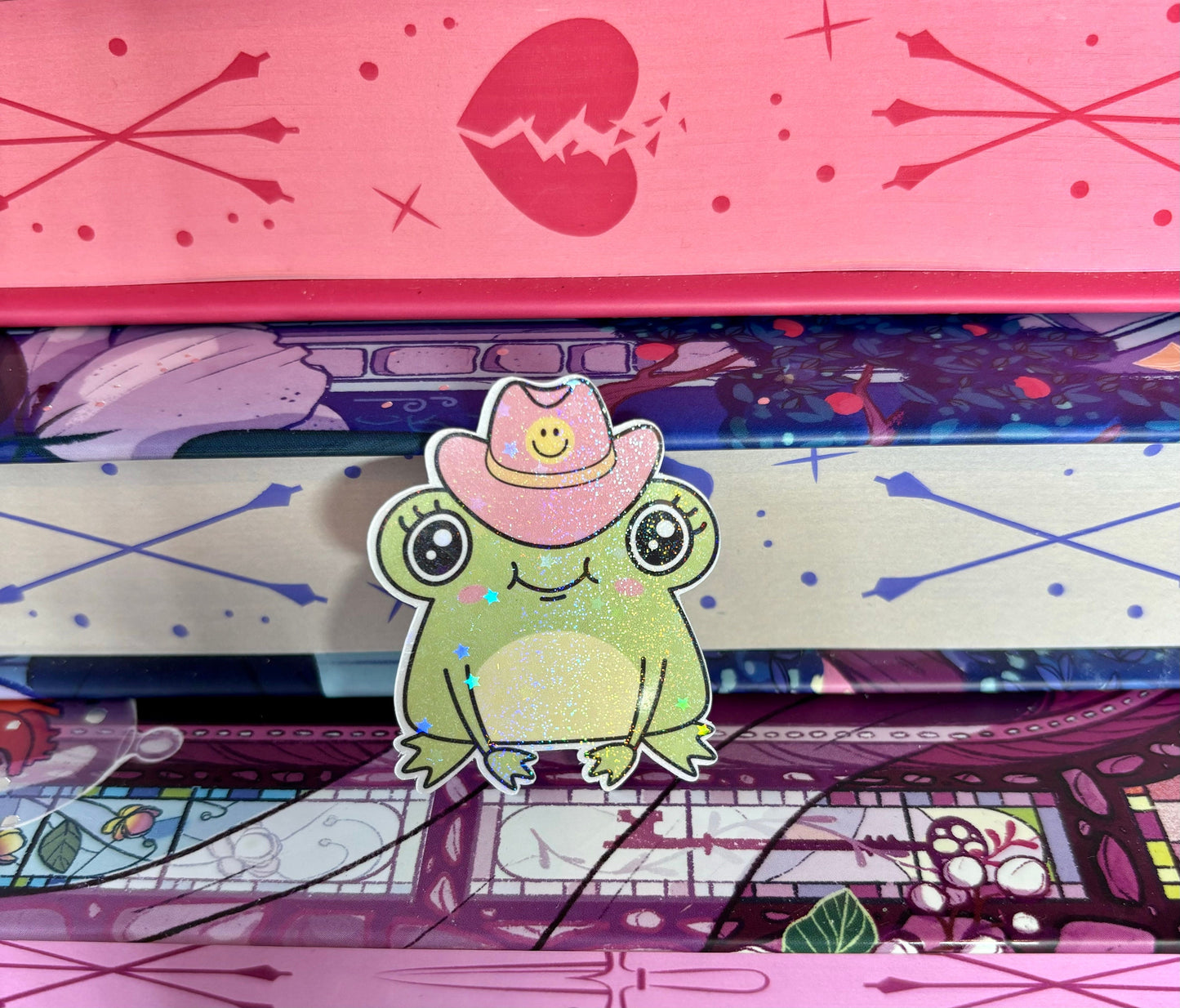 Mini Cute Cowgirl Frog Sticker