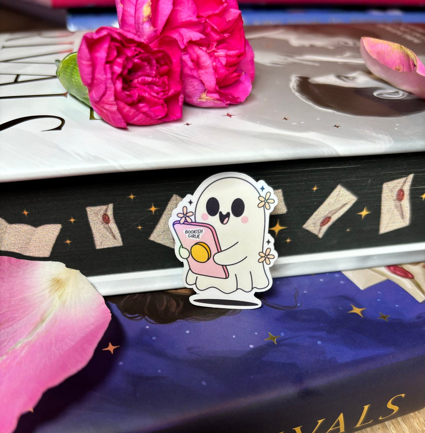 Mini Bookish Girlie Kindle Ghost Sticker