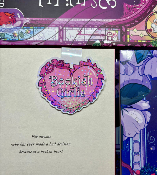 Cute Bookish Girlie Heart Magnetic Bookmark