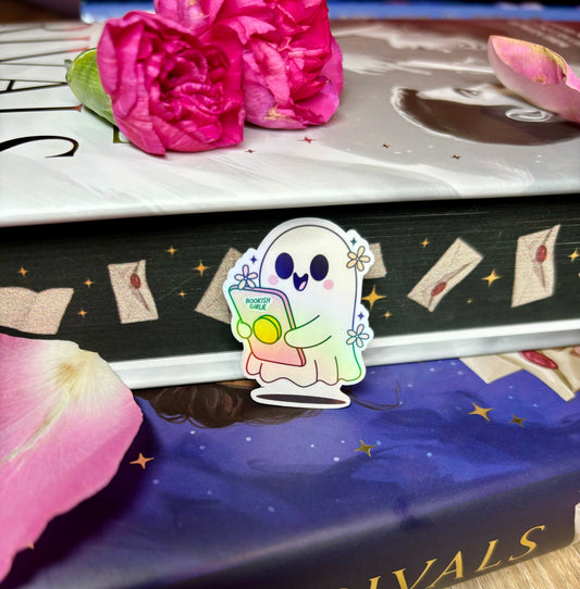 Mini Bookish Girlie Kindle Ghost Sticker