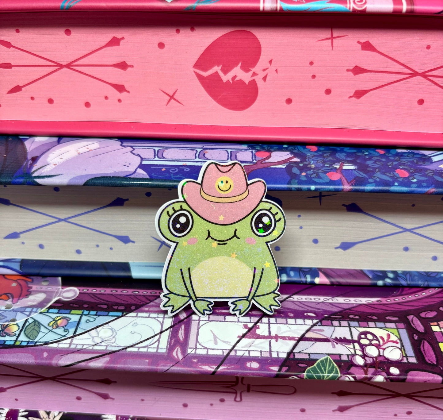 Mini Cute Cowgirl Frog Sticker