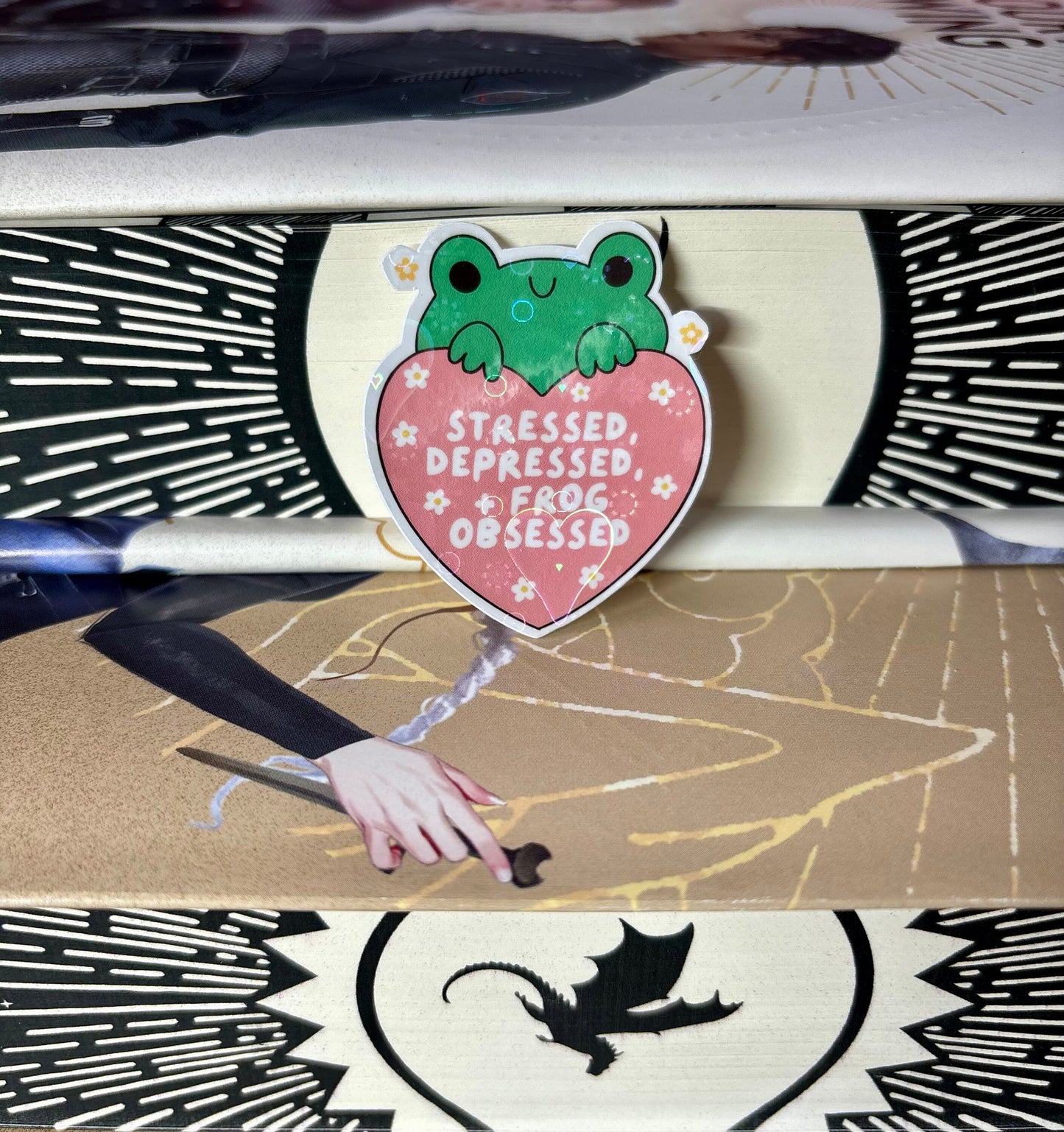 Mini Stressed, Depressed + Frog Obsessed Cute Frog Sticker