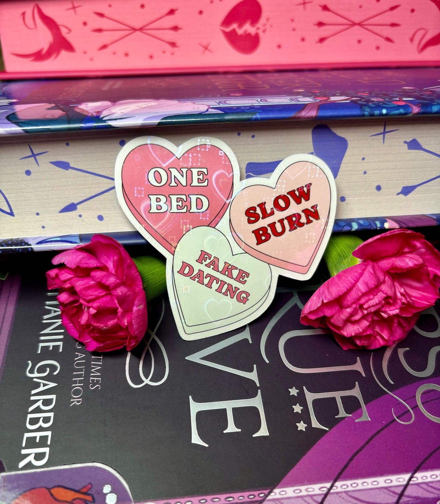Book Tropes Love Hearts Sticker
