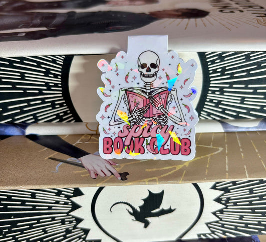 Mini Spicy Book Club skeleton Magnetic Bookmark