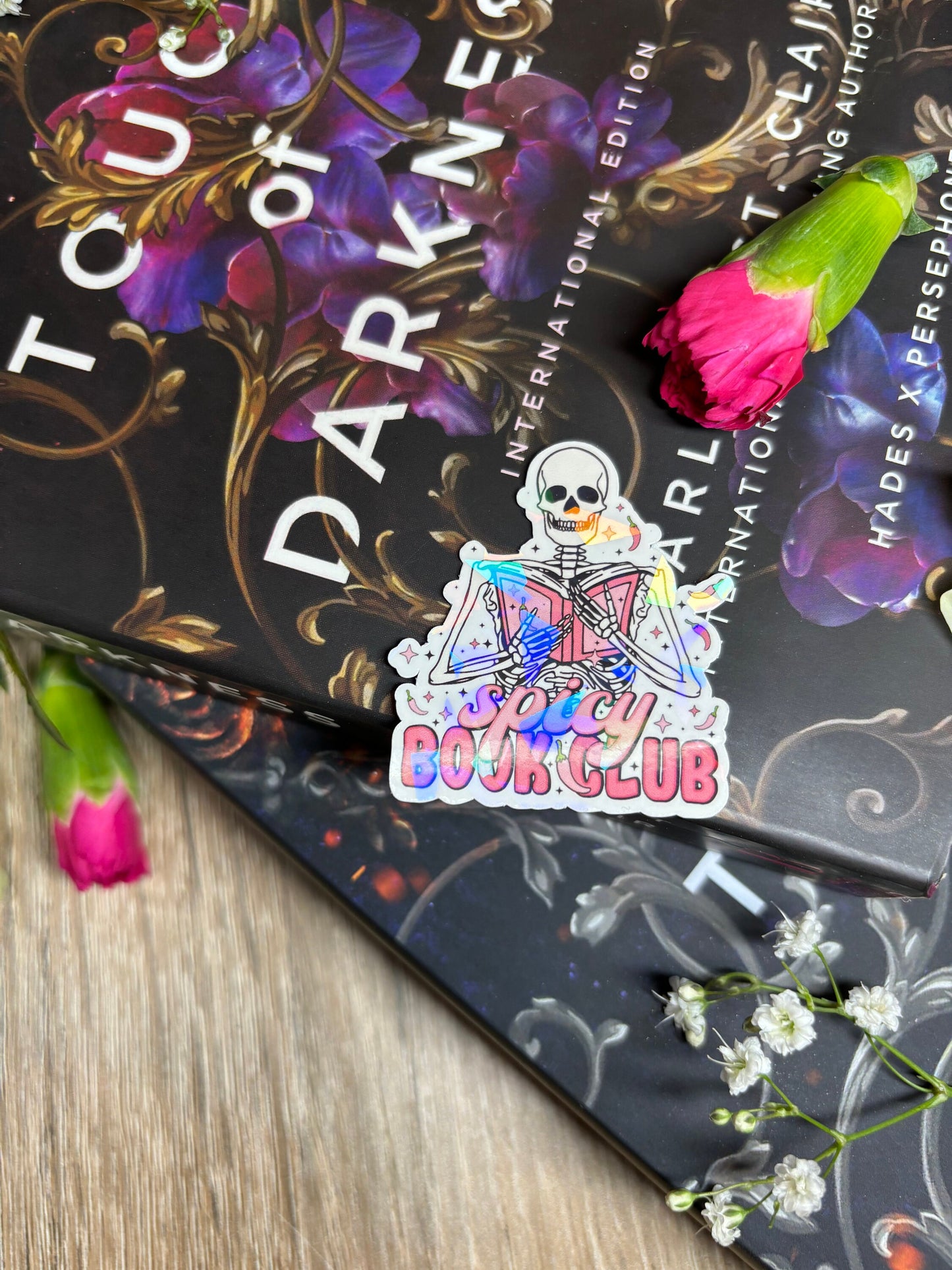 Mini Spicy Book Club Skeleton Sticker