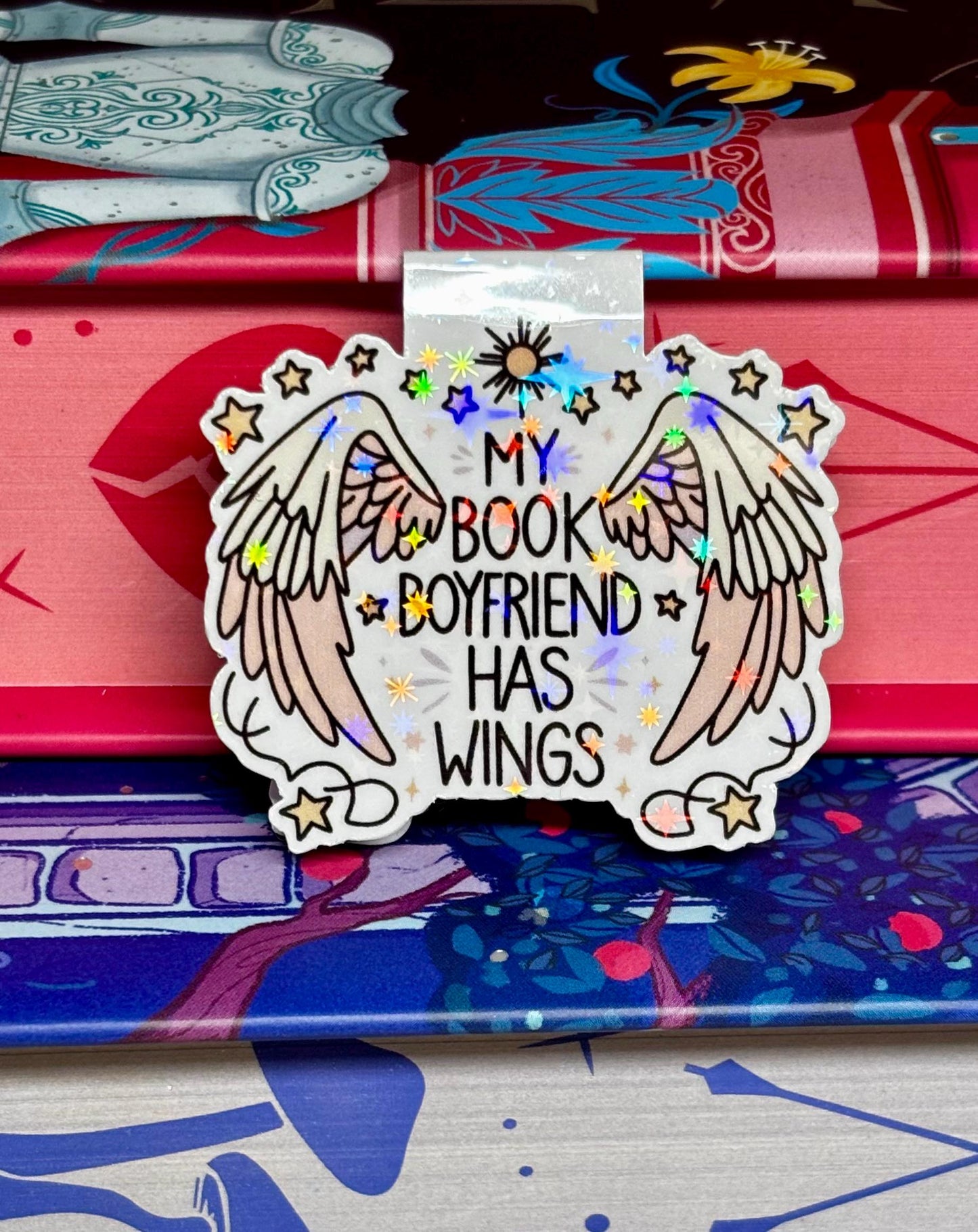 Mini My Book Boyfriend Has Wings Magnetic Bookmark