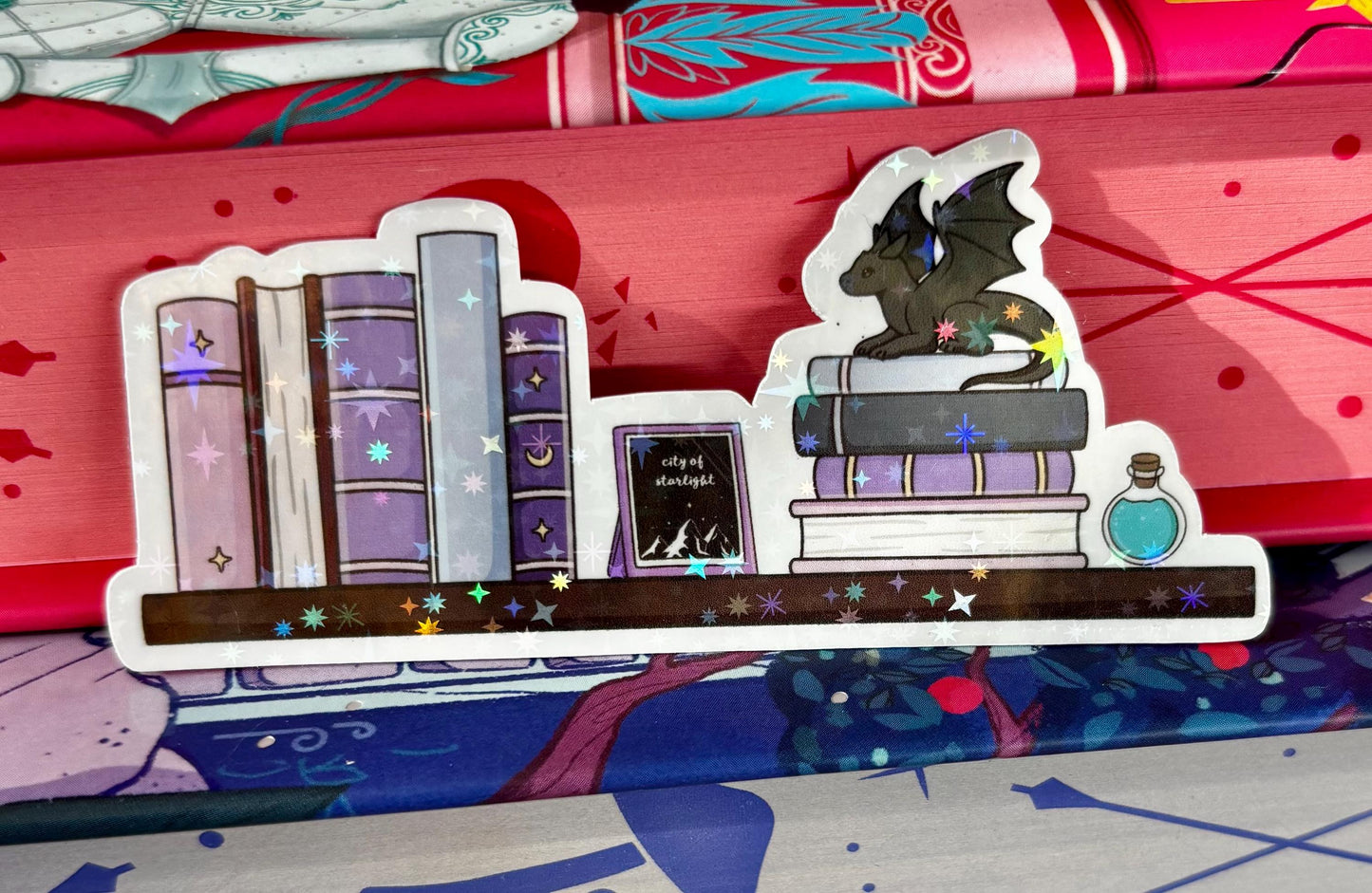 Fantasy Book Shelf Sticker