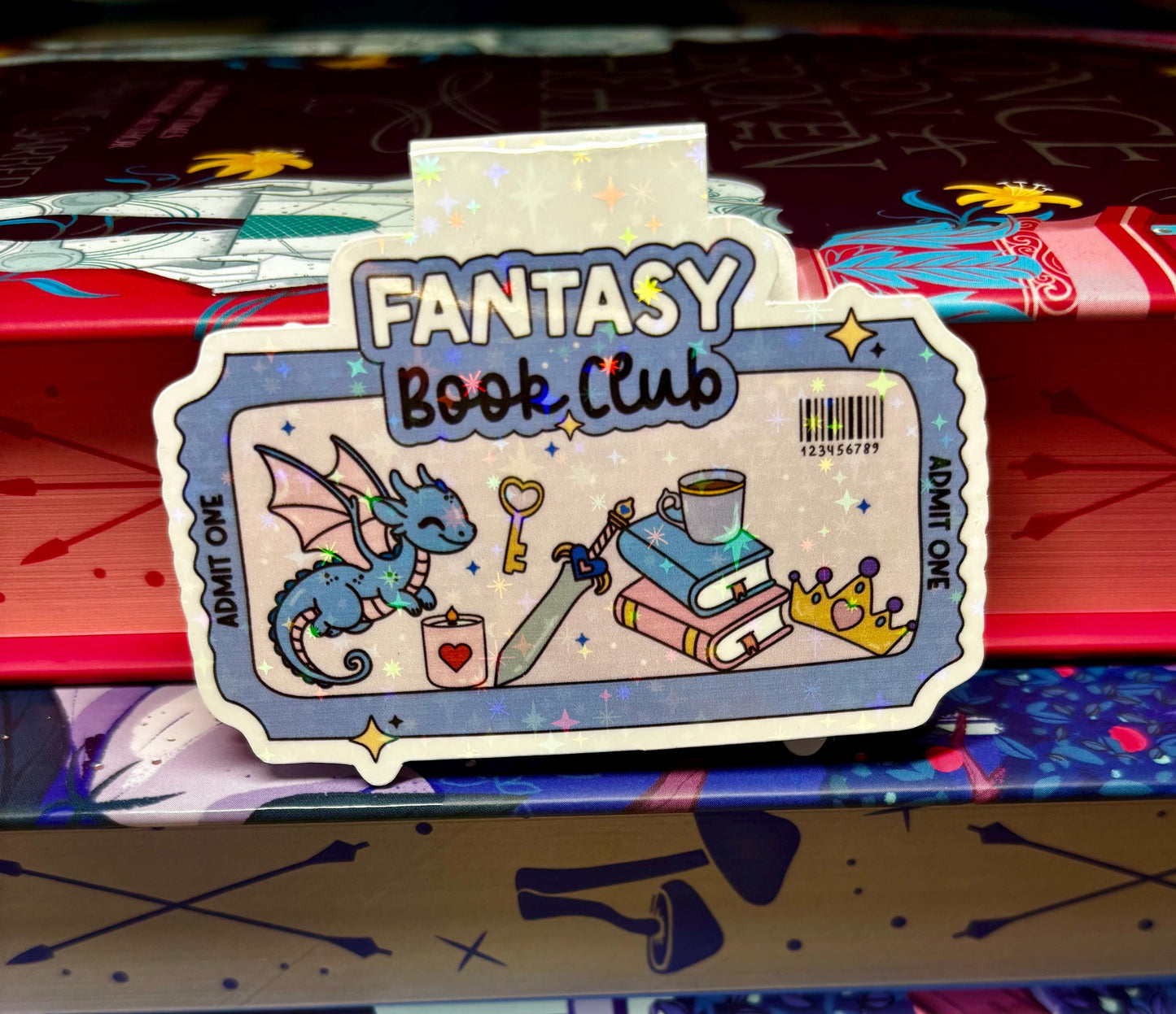 Fantasy Book Club Ticket Magnetic Bookmark