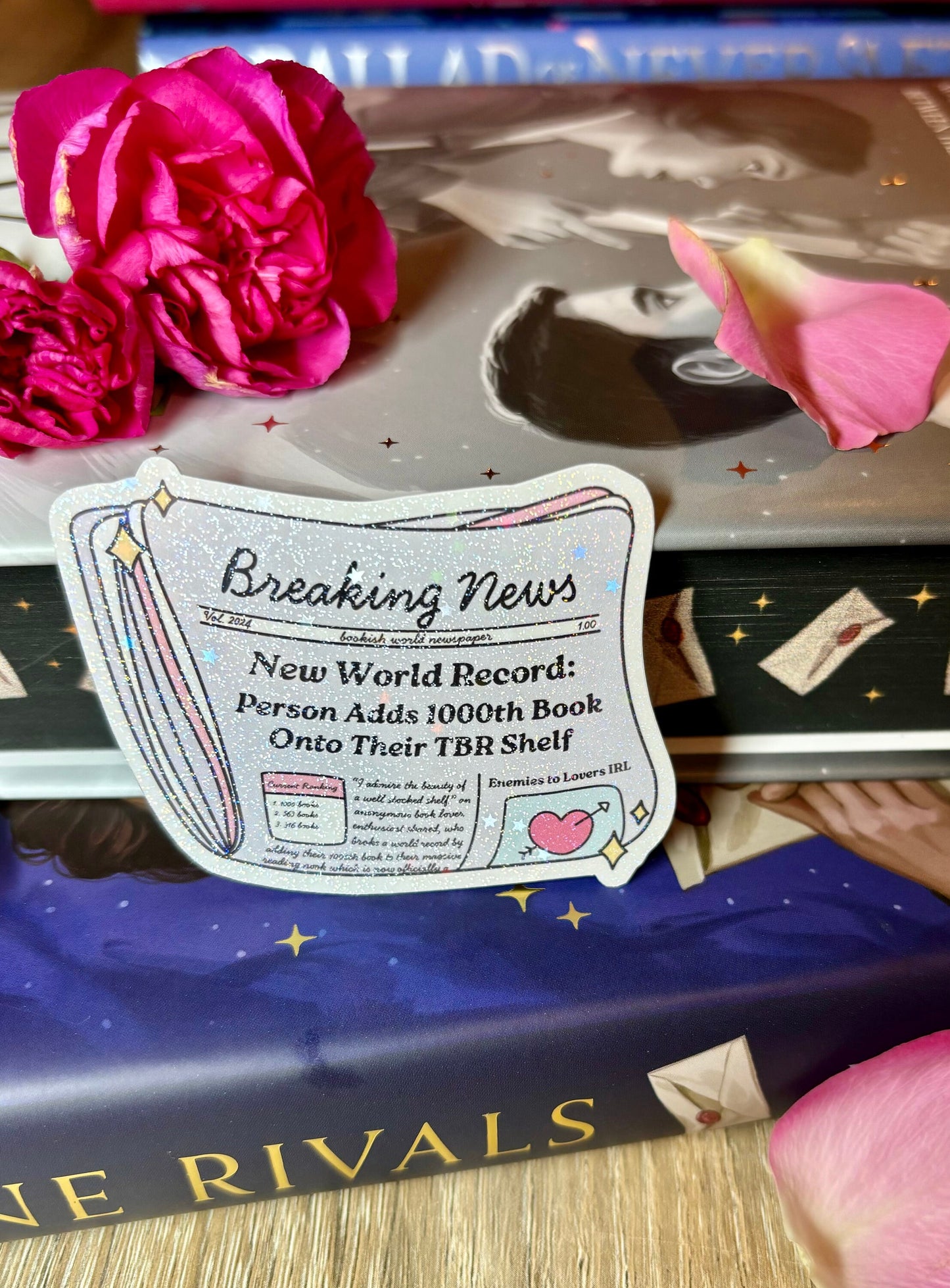 Cute Bookish News TBR Sticker