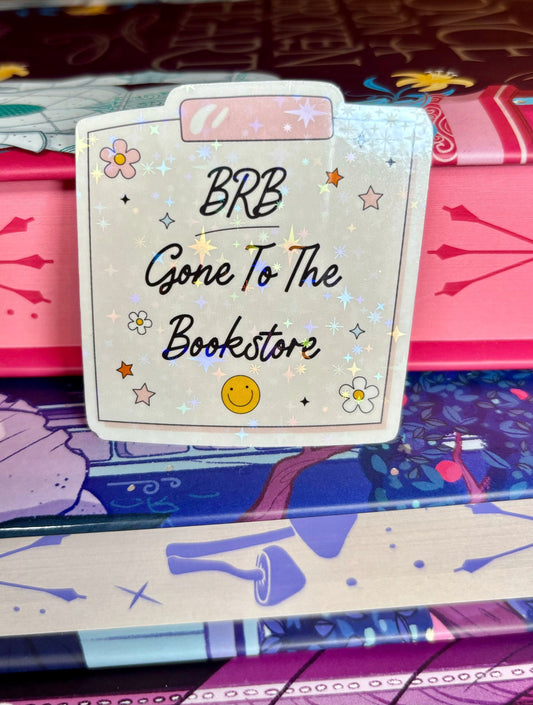 BRB Gone To The Bookstore Memo Note Style Sticker