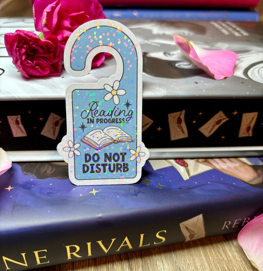 Reading In Progress Do Not Disturb Door Sign Style Sticker