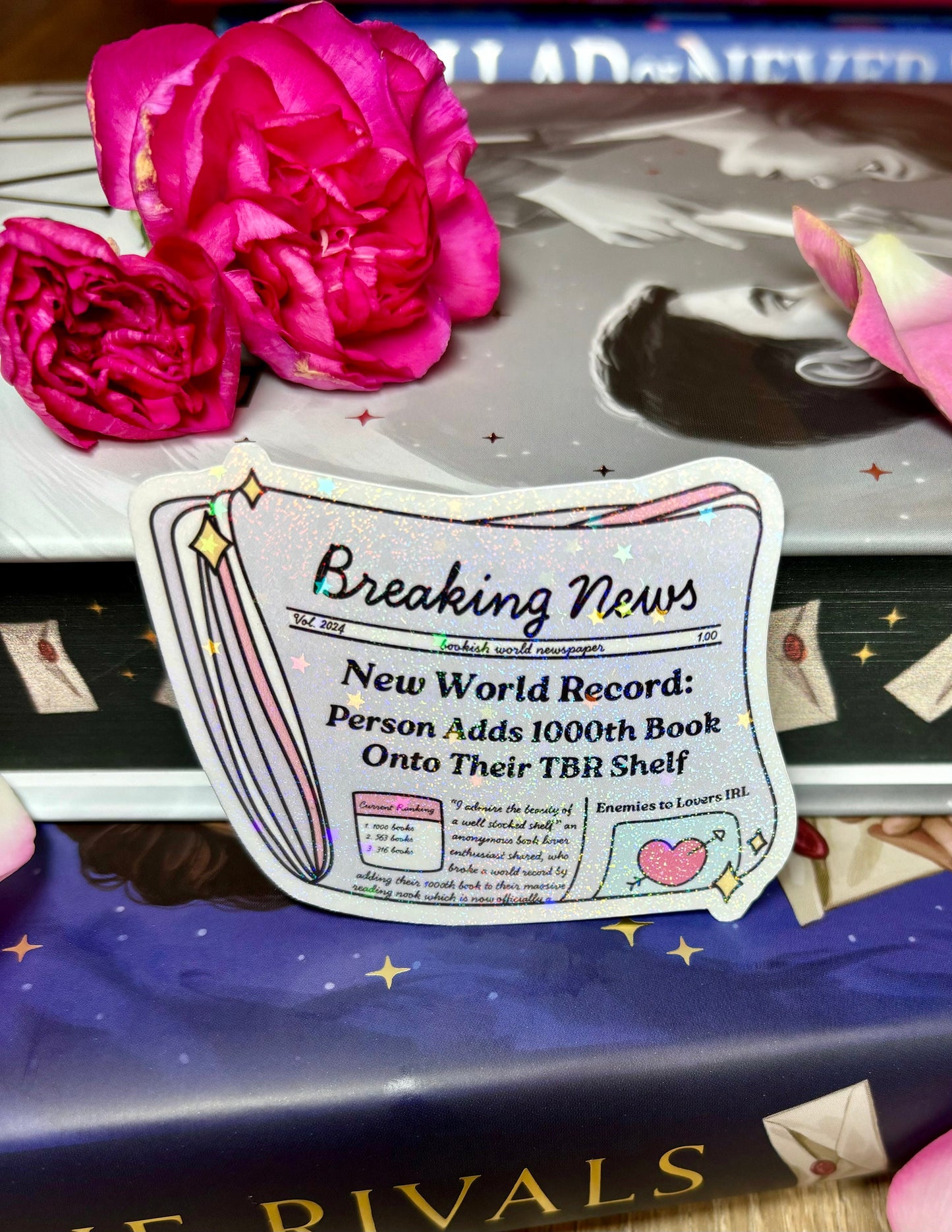 Cute Bookish News TBR Sticker