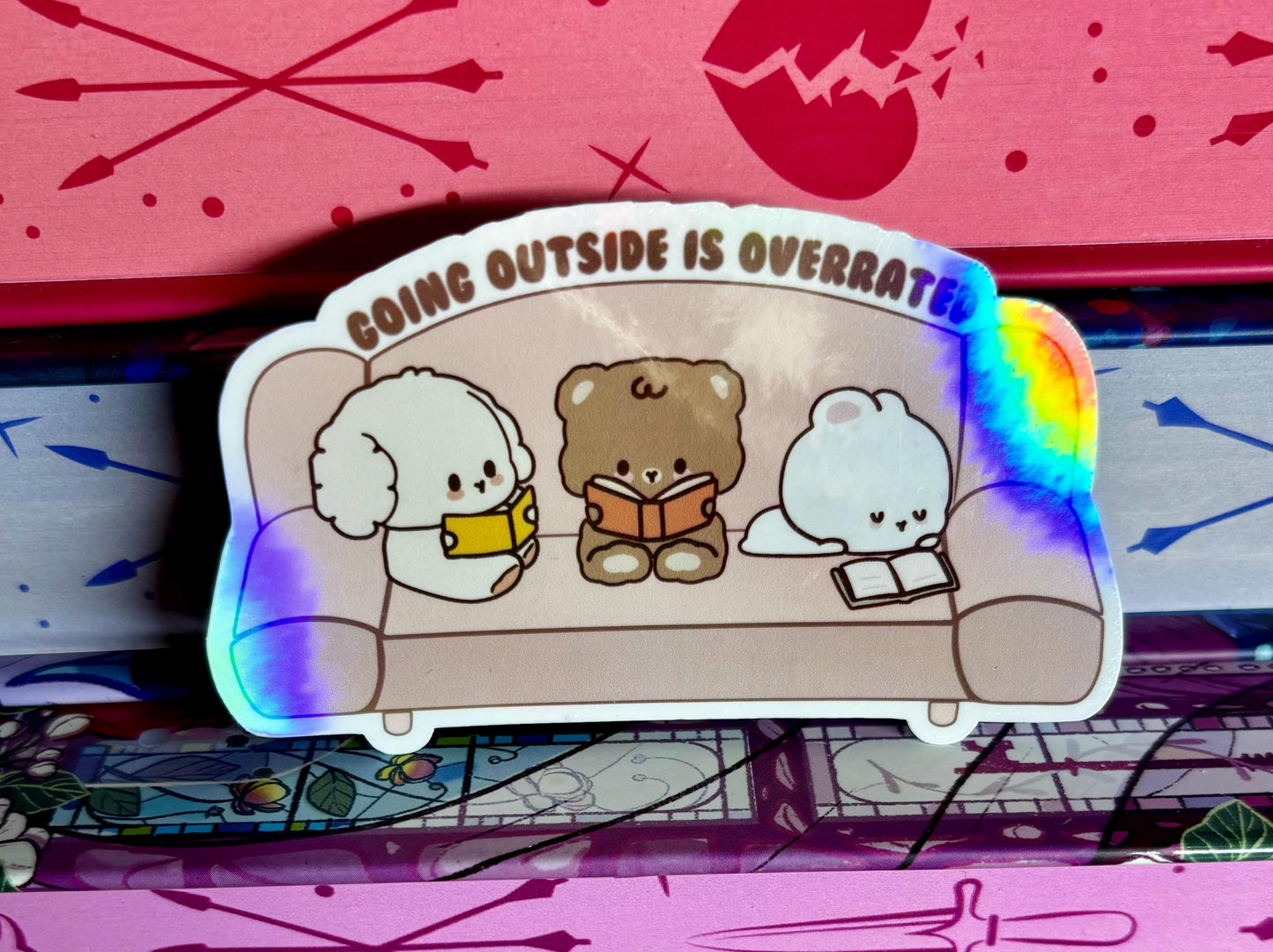 Going Outside Is Overrated Reading Bears Sticker