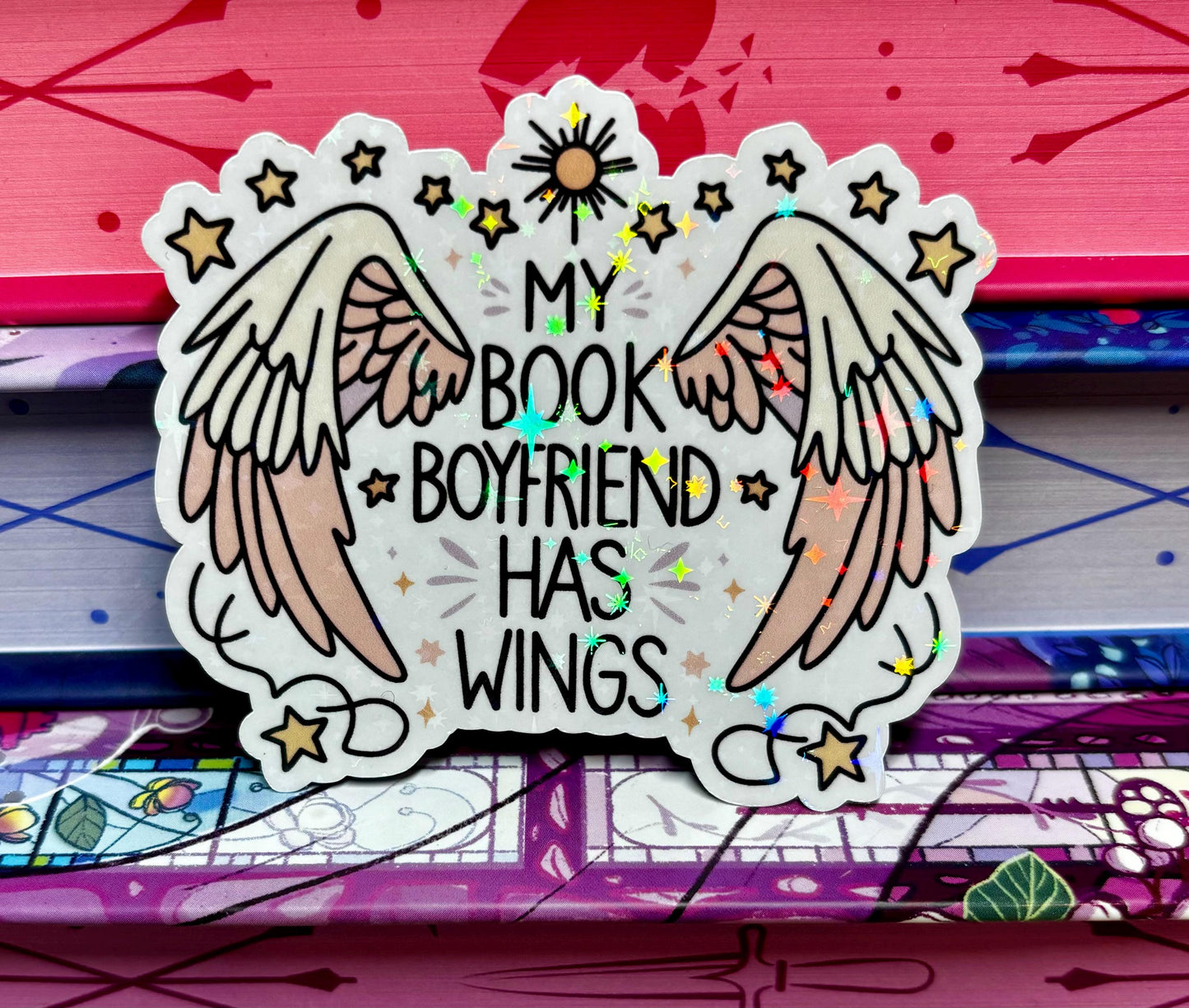 My Book Boyfriend Has Wings Sticker
