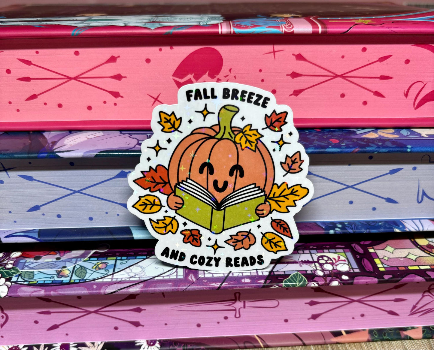 Fall Breeze And Cosy Reads Pumpkin Sticker