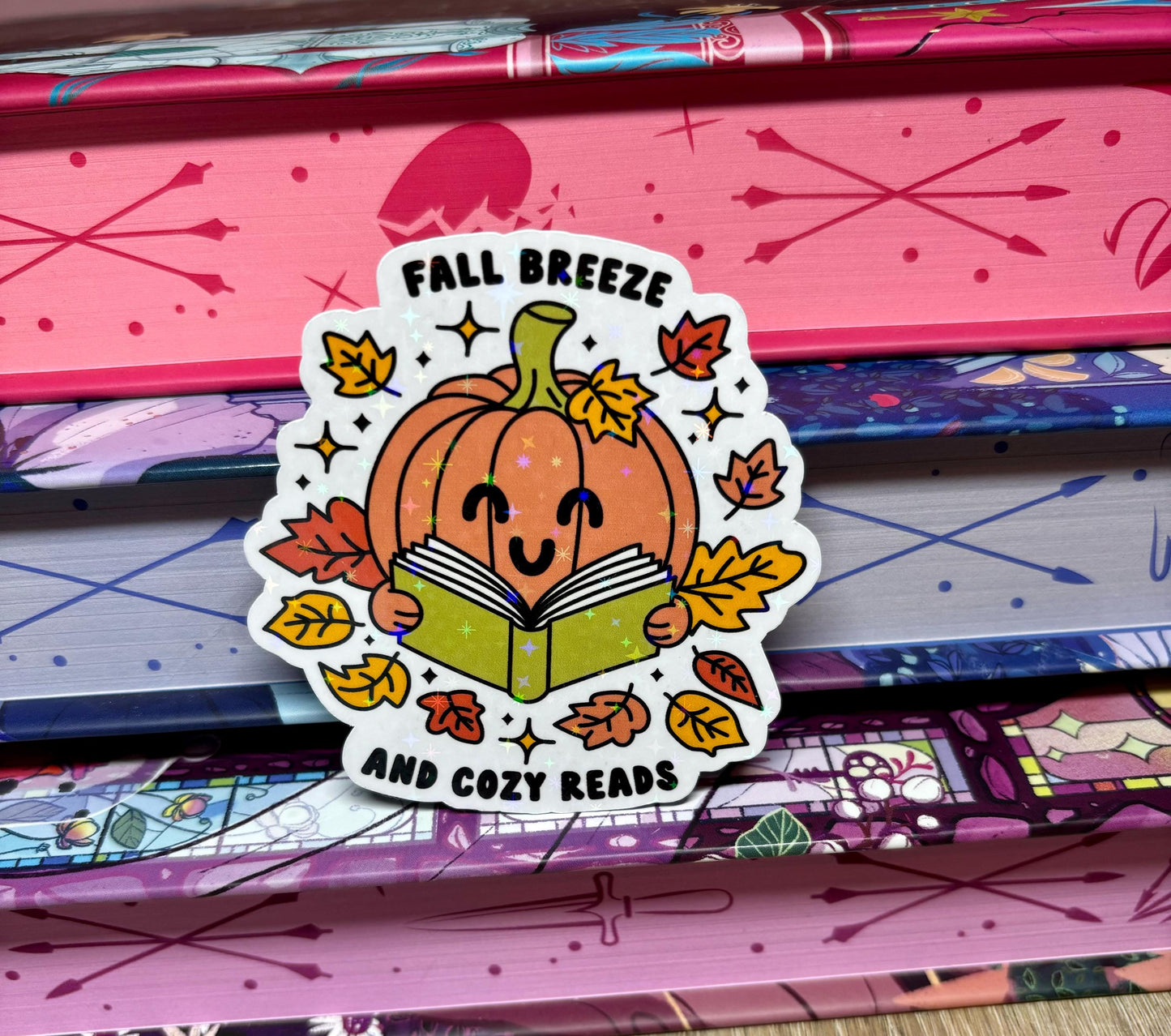 Fall Breeze And Cosy Reads Pumpkin Sticker