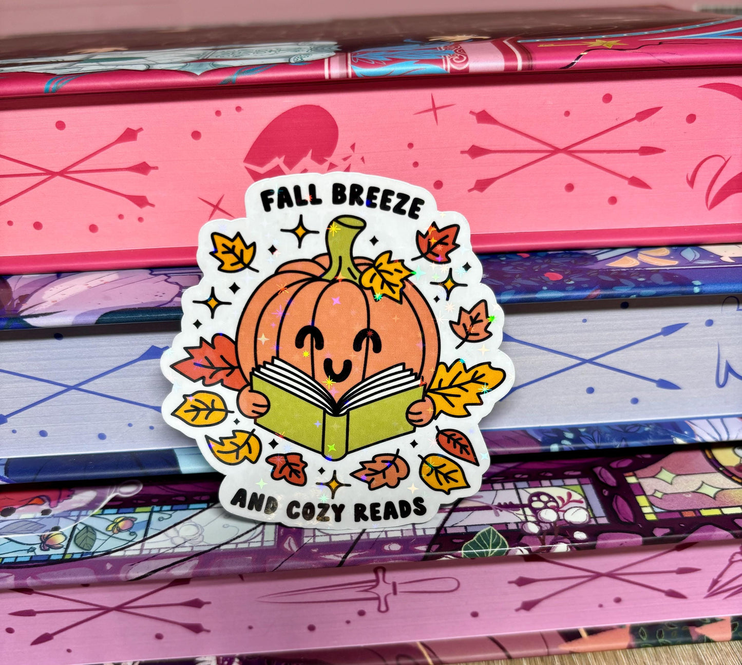 Fall Breeze And Cosy Reads Pumpkin Sticker