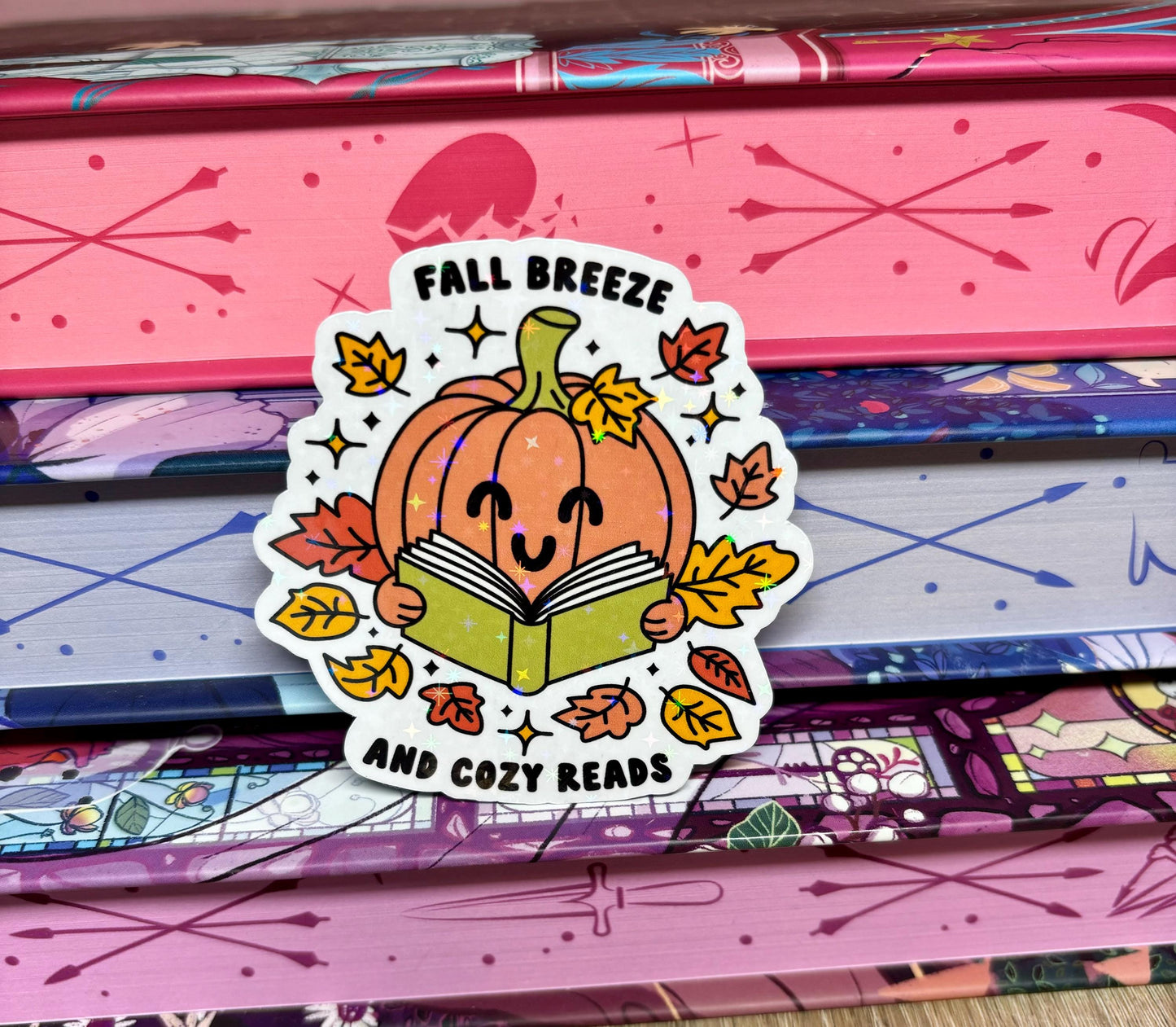 Fall Breeze And Cosy Reads Pumpkin Sticker