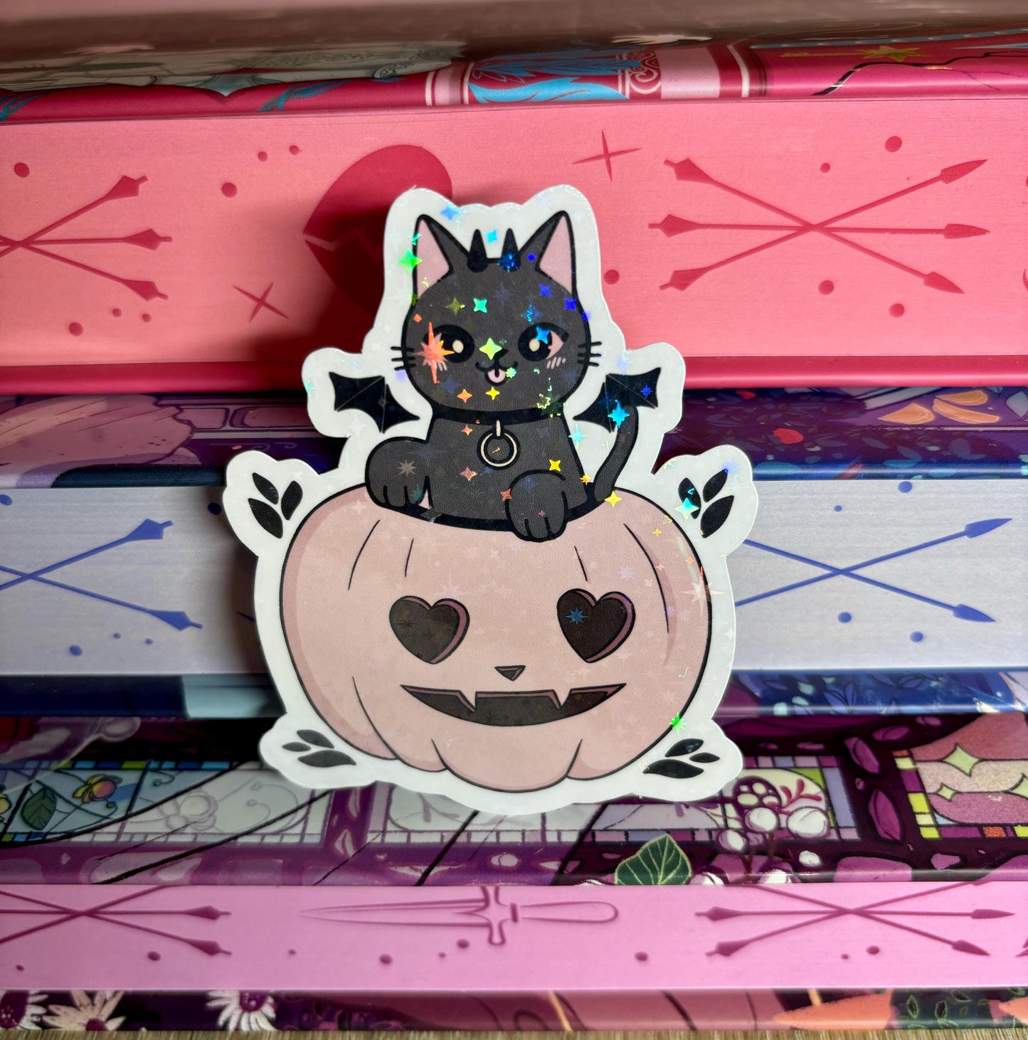 Cute Cat In A Pumpkin Sticker