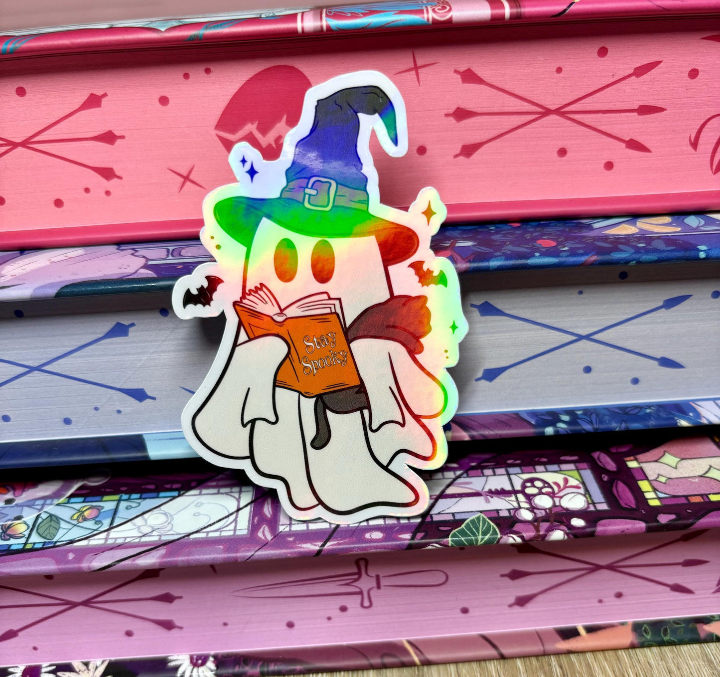 Stay Spooky Reading Ghost Sticker
