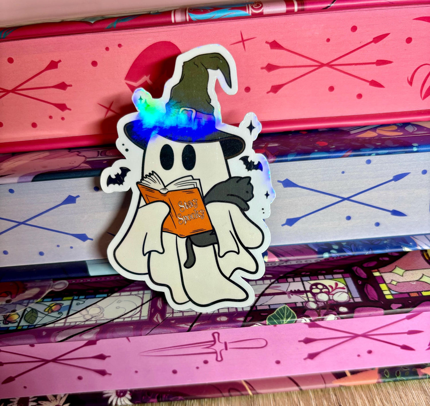 Stay Spooky Reading Ghost Sticker