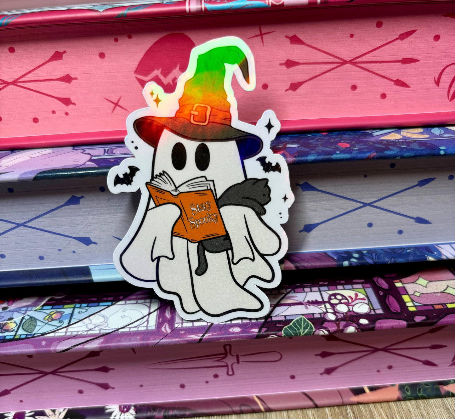 Stay Spooky Reading Ghost Sticker