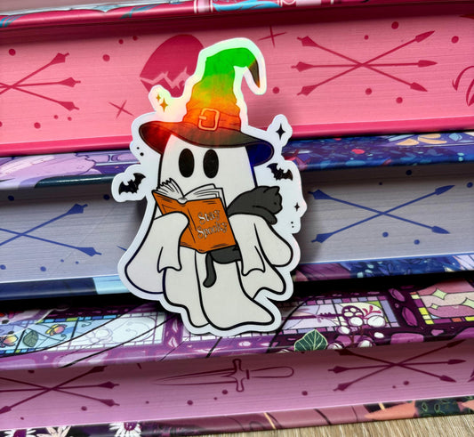 Stay Spooky Reading Ghost Sticker