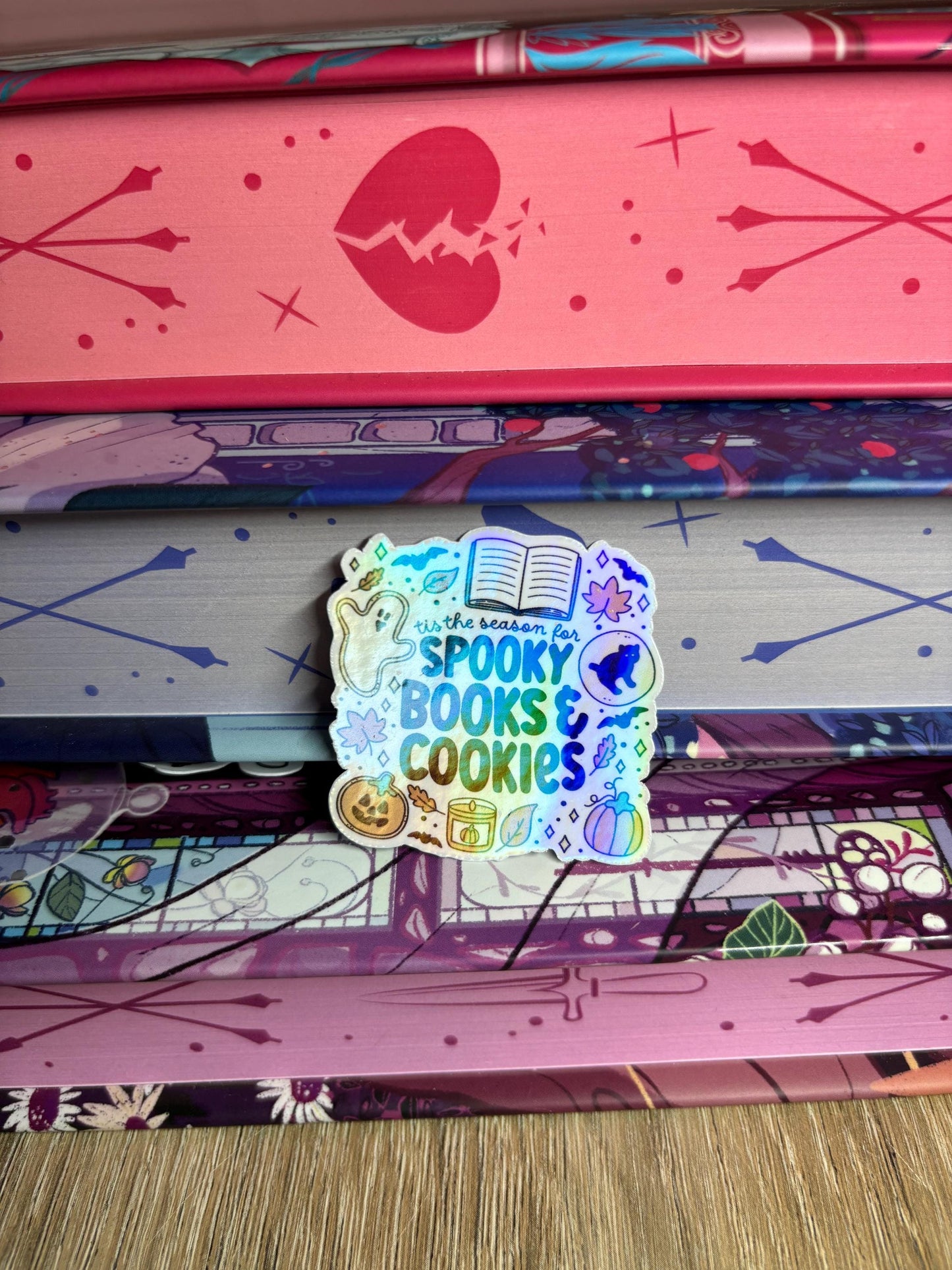 Mini Tis The Season For Spooky Books & Cookies Sticker