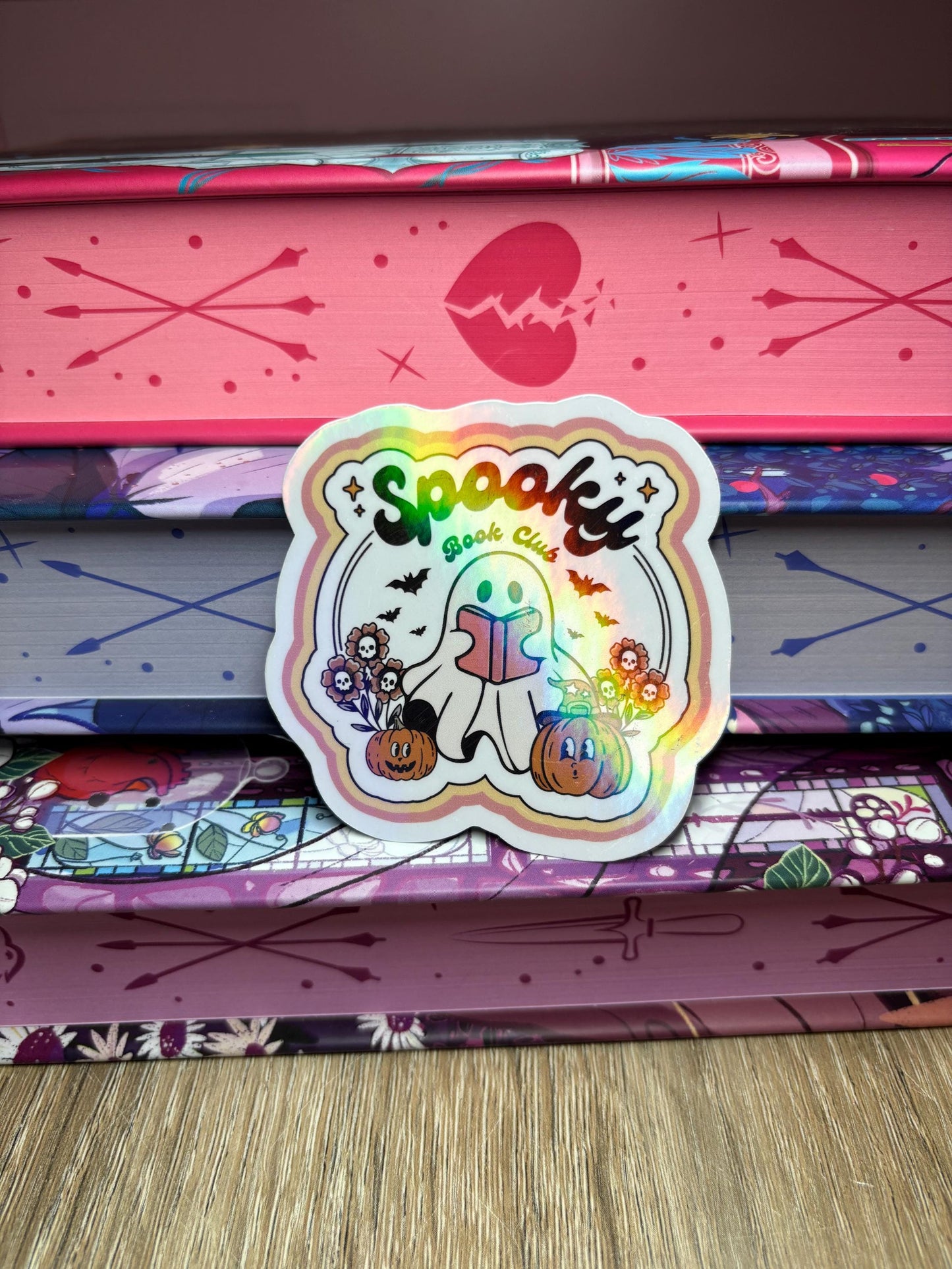 Spooky Book Club Reading Ghost Sticker