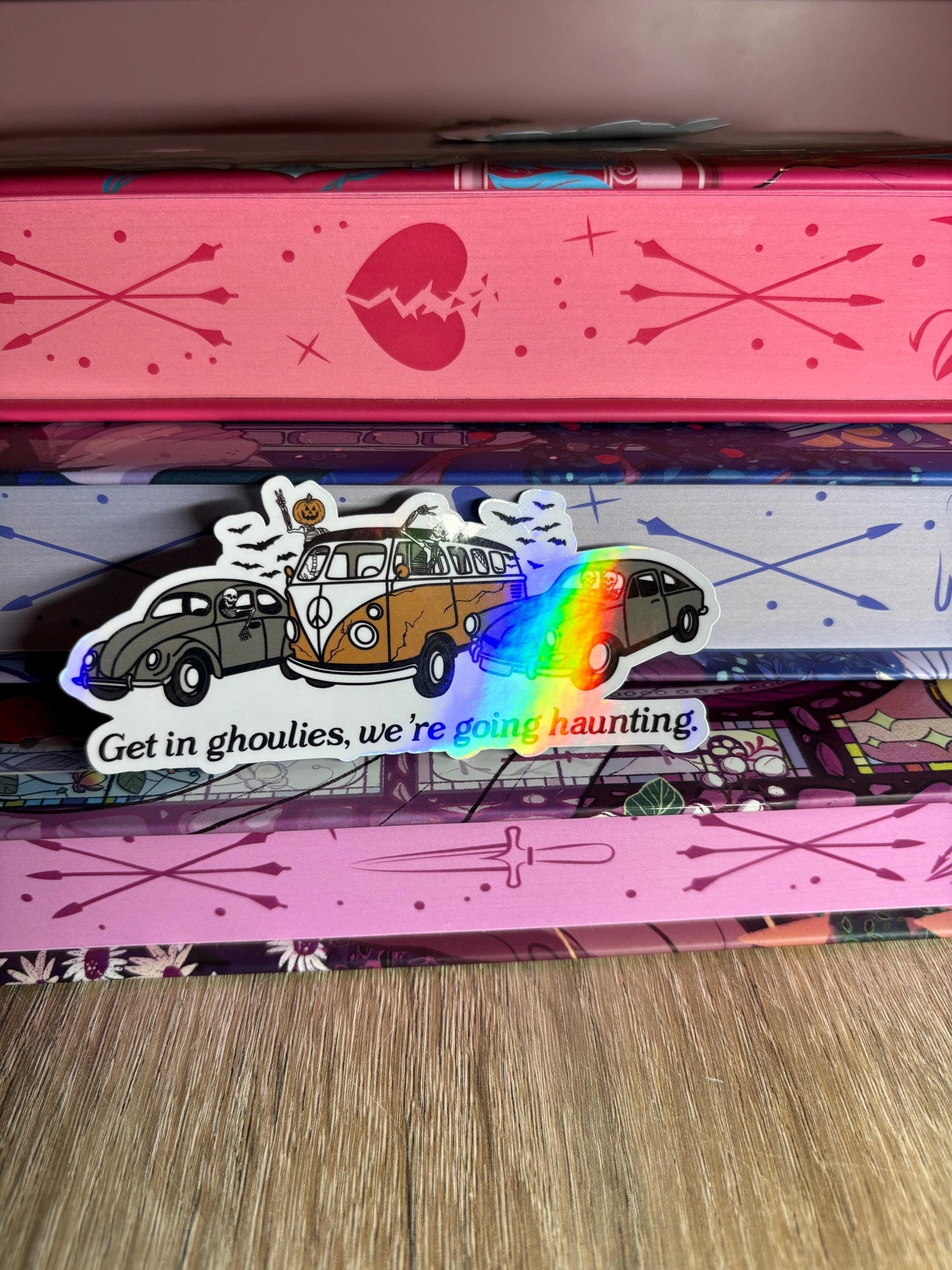Get In Ghoulies, We're Going Haunting Sticker