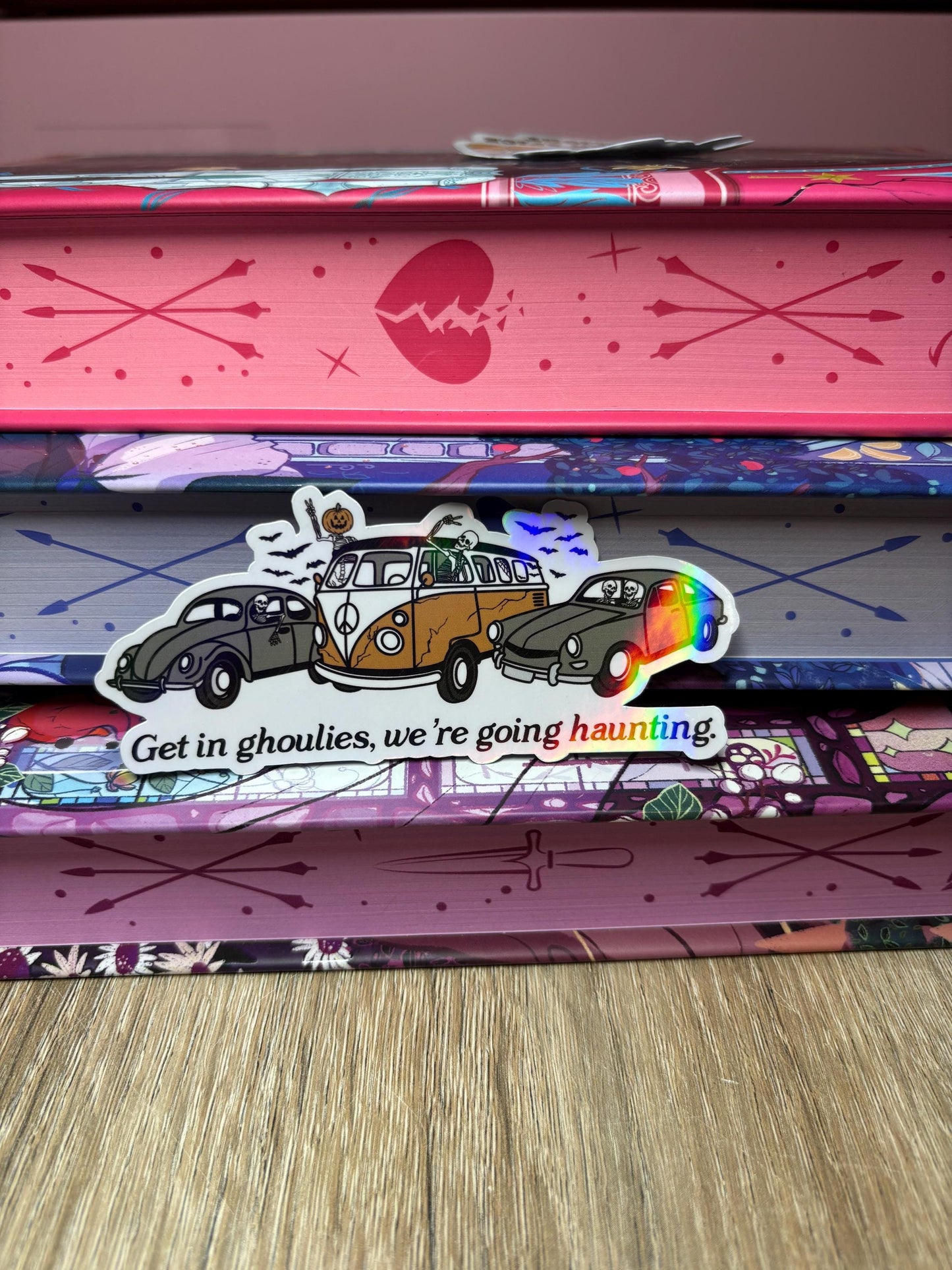 Get In Ghoulies, We're Going Haunting Sticker