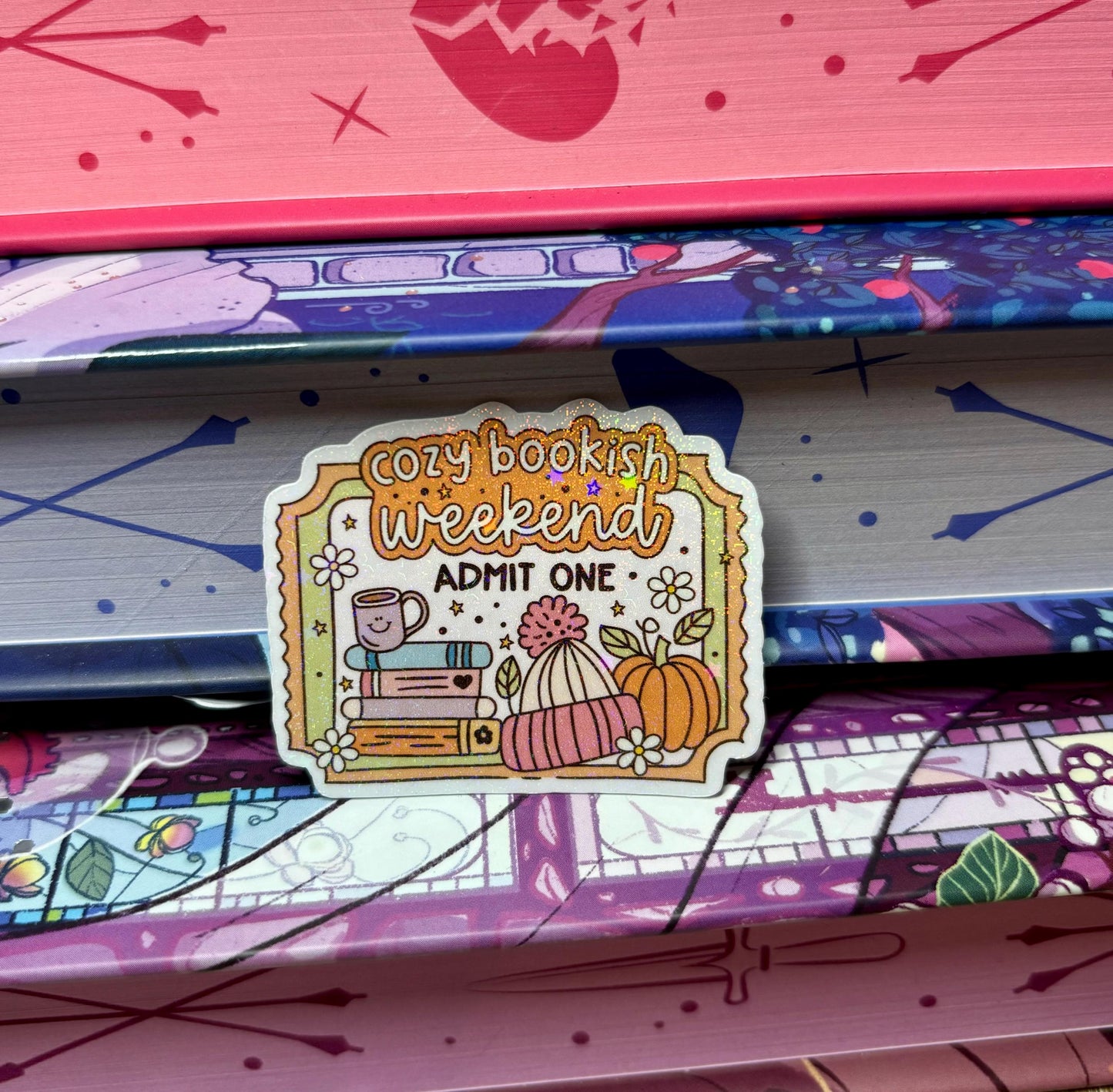 Mini Cute Cozy Bookish Weekend Ticket Sticker