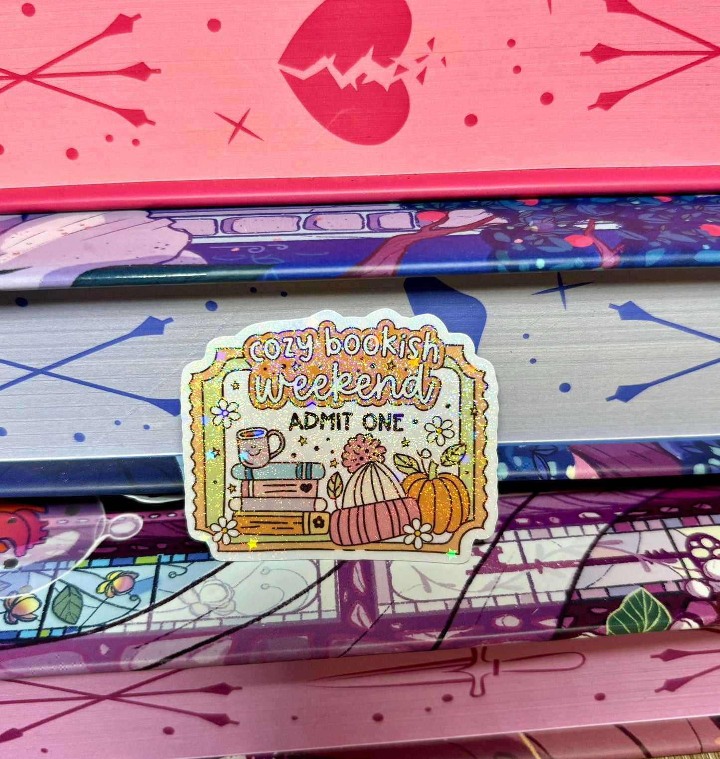 Mini Cute Cozy Bookish Weekend Ticket Sticker