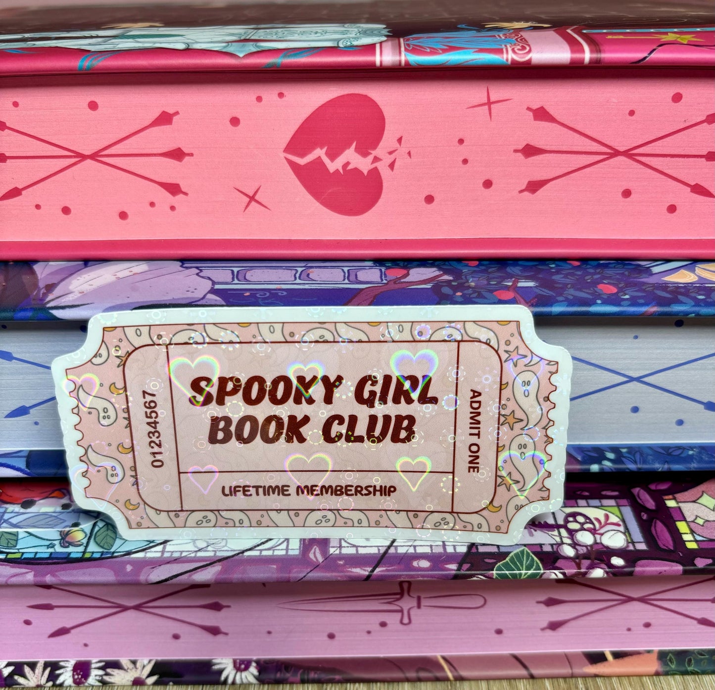 Spooky Girl Book Club Ticket Sticker