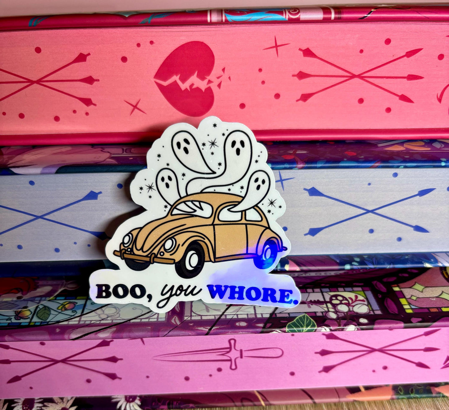 Boo You Whore Car Ghost Sticker