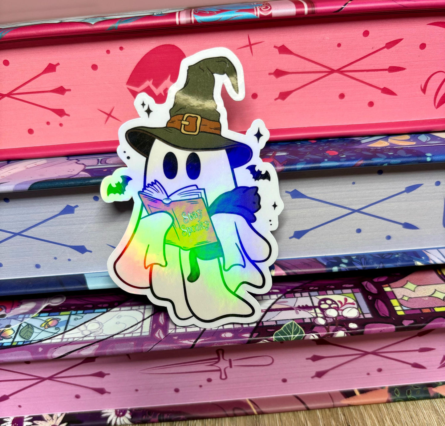 Stay Spooky Reading Ghost Sticker