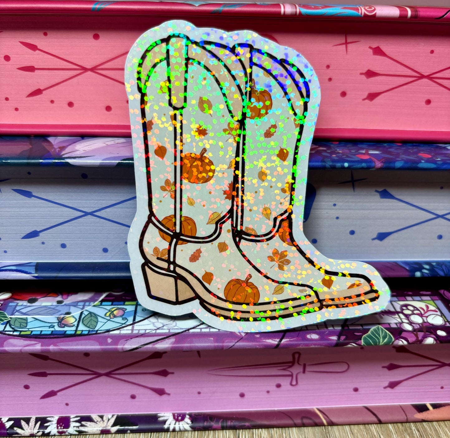 Autumn/Fall Cute Pumpkin Cowboy Boots Sticker