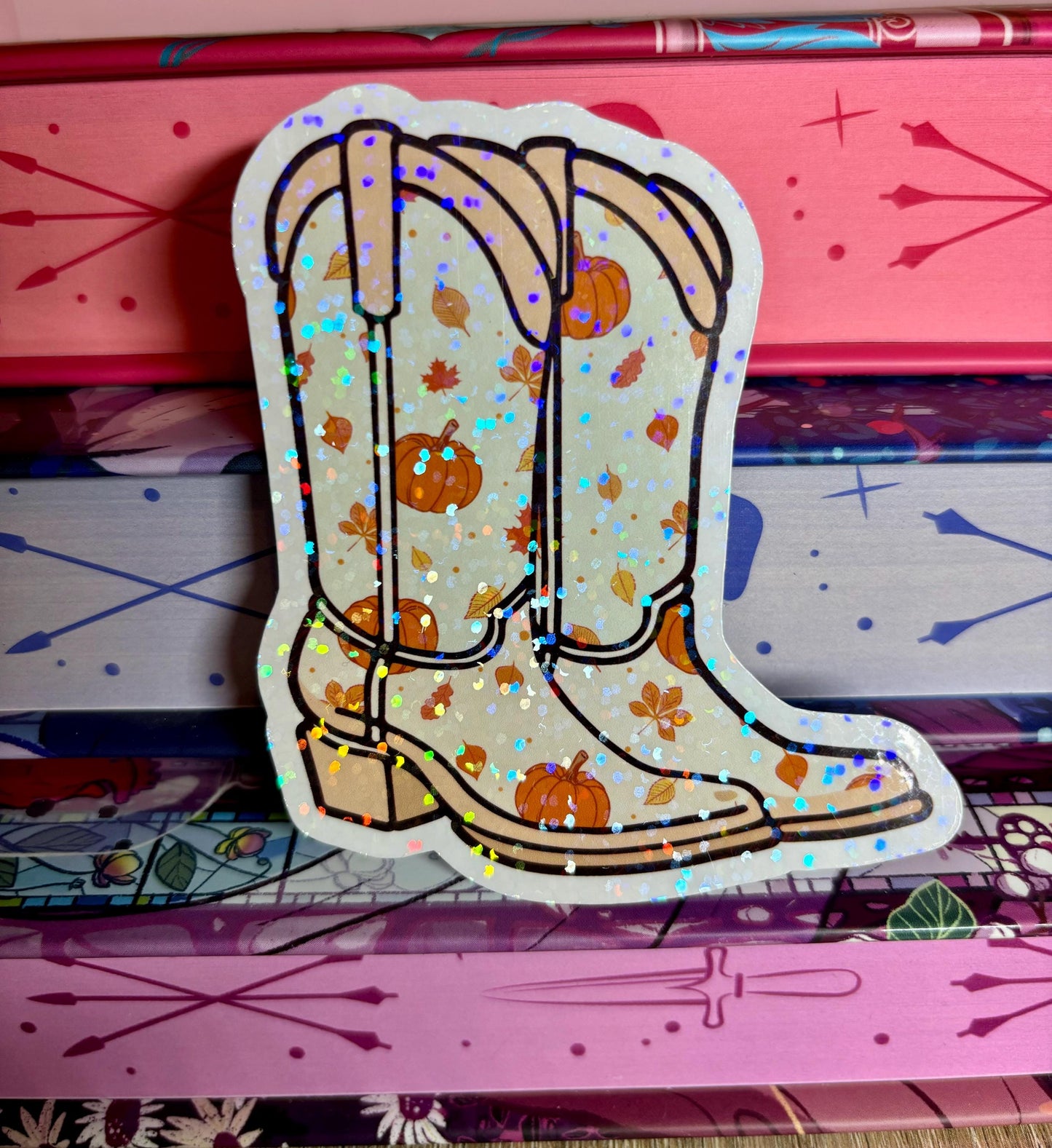 Autumn/Fall Cute Pumpkin Cowboy Boots Sticker