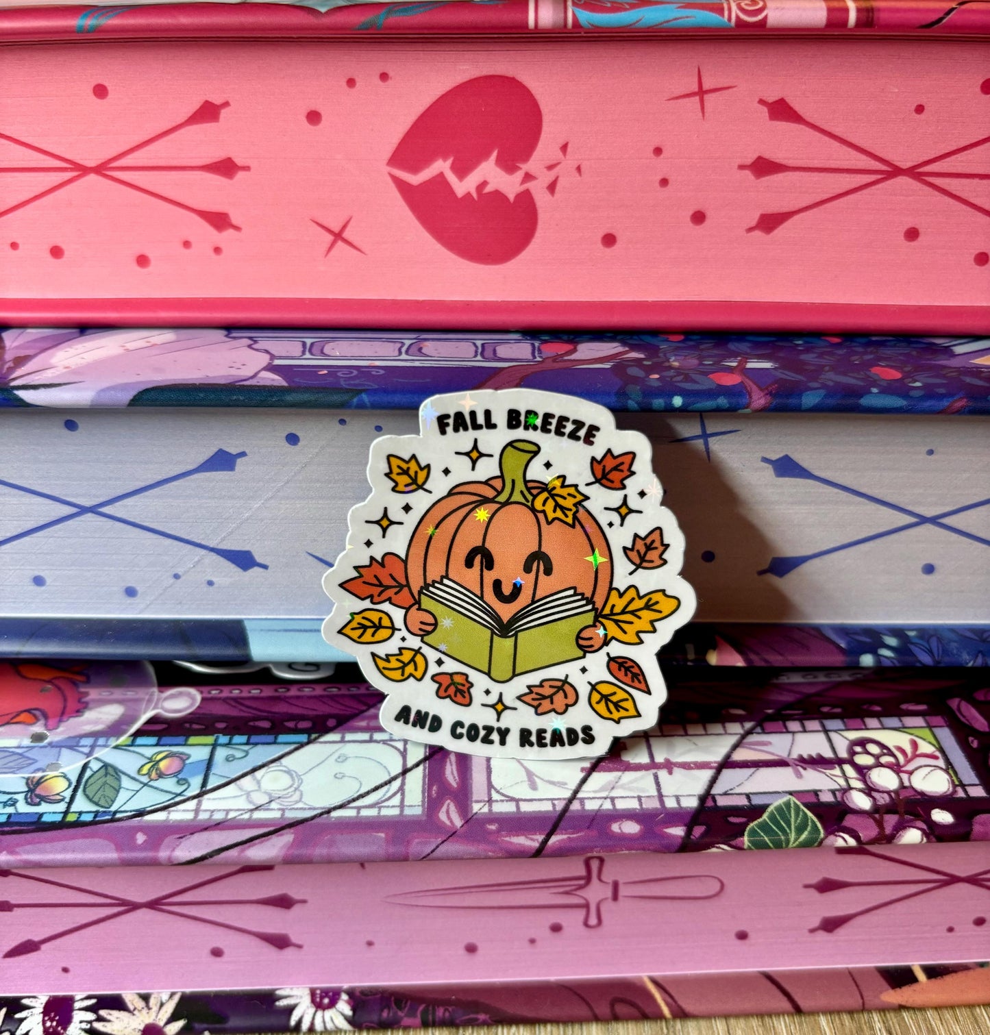 Mini Fall Breeze And Cozy Reads Pumpkin Sticker