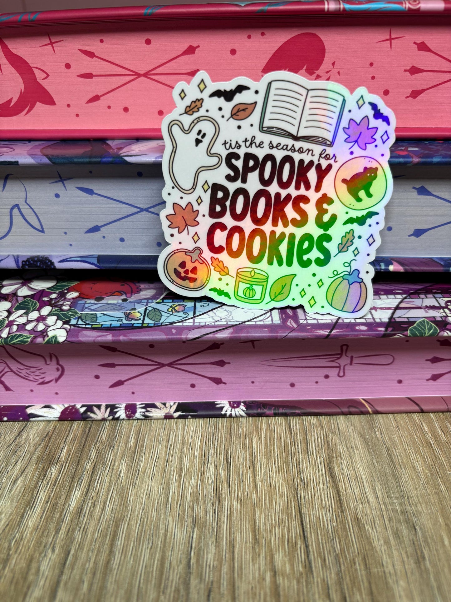 Tis The Season For Spooky Books & Cookies Sticker