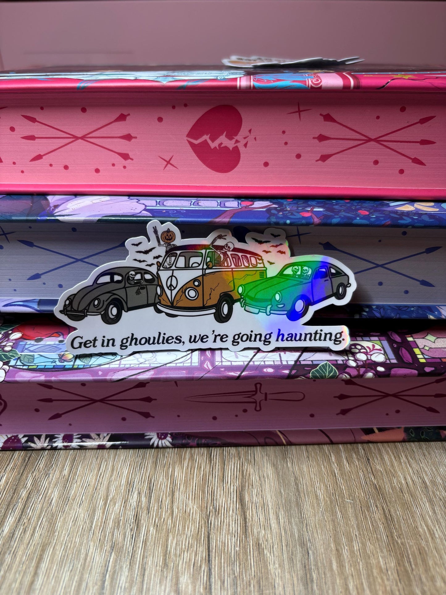 Get In Ghoulies, We're Going Haunting Sticker