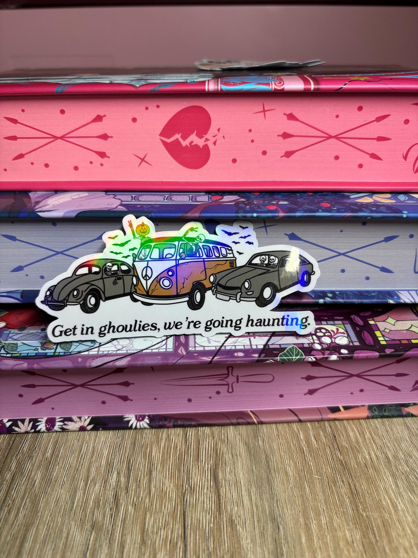 Get In Ghoulies, We're Going Haunting Sticker