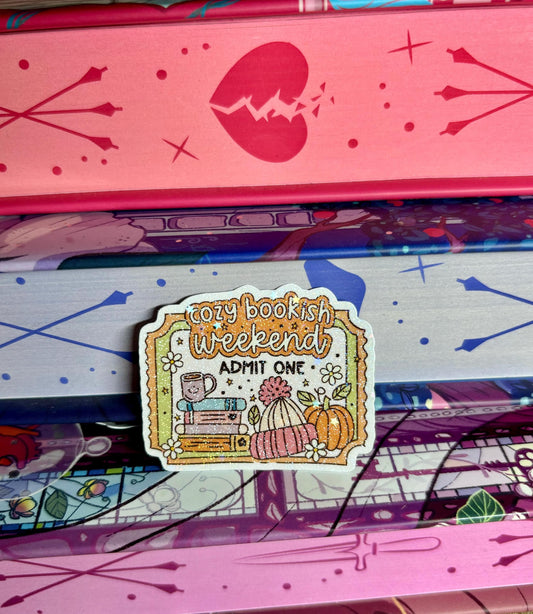 Mini Cute Cozy Bookish Weekend Ticket Sticker