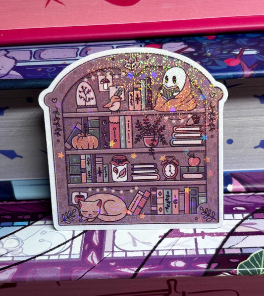 Mini Cosy Autumn Bookshelf Sticker