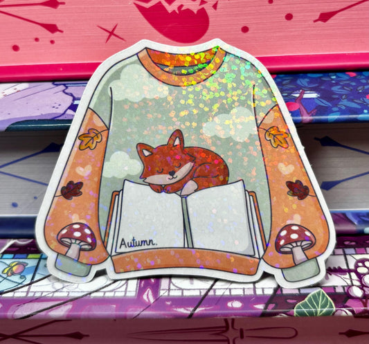 Bookish Autumn Sweater Sticker
