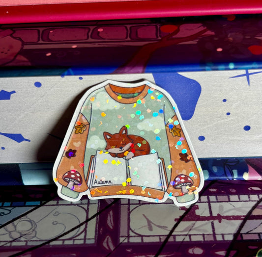 Mini Autumn Bookish Sweater Sticker